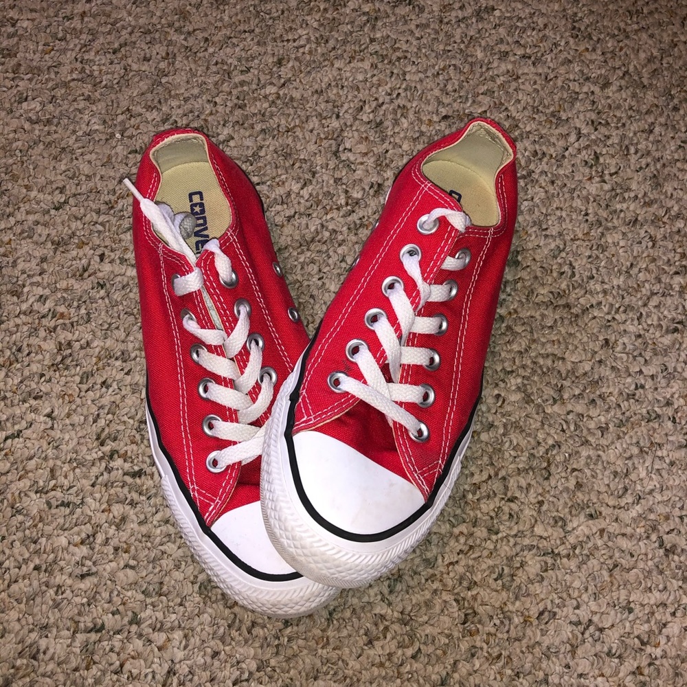 Women’s red low top chuck taylor covers